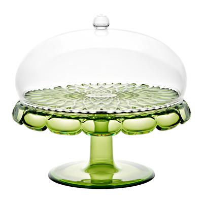 Набор посуды Guzzini Блюдо для торта с крышкой vanity, D30 см, зеленое арт. 131901SAC13