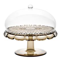 Набор посуды Guzzini Блюдо для торта с крышкой vanity, D30 см, коричневое арт. 131901STE282