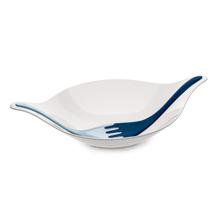 Набор посуды Koziol Салатница с приборами leaf l+, 3 л, бело-синяя арт. 3692409