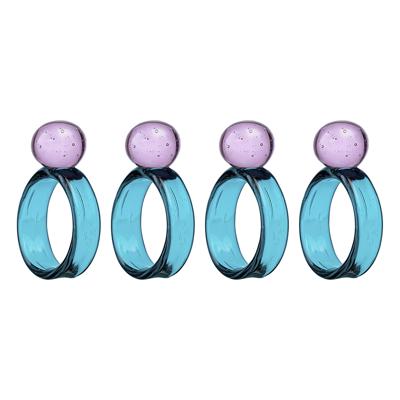 Набор посуды ЯЯЯ Набор из 4 колец для салфеток orb, D4 см, бирюзовые/розовые арт. LJ0000323