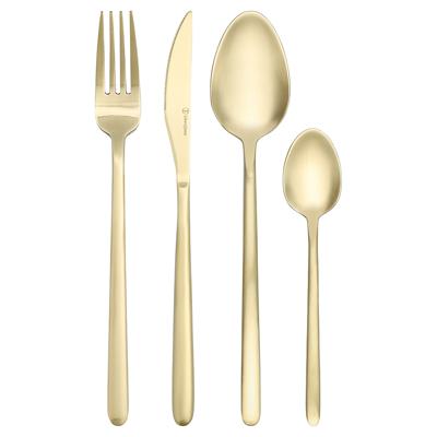 Набор посуды ЯЯЯ Набор столовых приборов pure, золотистые матовые, 16 пред. арт. LJ0000420
