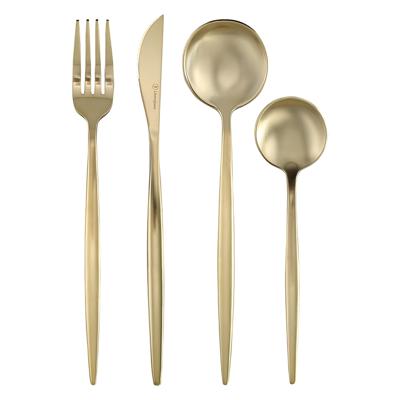 Набор посуды ЯЯЯ Набор столовых приборов globe, золотистые матовые, 16 пред. арт. LJ0000384