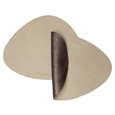 Набор посуды ЯЯЯ Набор из 2-х двухсторонних сервировочных салфеток drop, 33х41 см, шоколадный/бежевый арт. LJ0000467