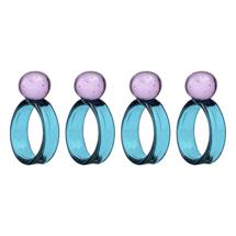 Набор посуды ЯЯЯ Набор из 4 колец для салфеток orb, D4 см, бирюзовые/розовые арт. LJ0000323