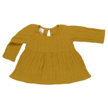 Одежда Tkano Платье с длинным рукавом из хлопкового муслина горчичного цвета из коллекции essential 18-24m арт. TK20-KIDS-DRL0002