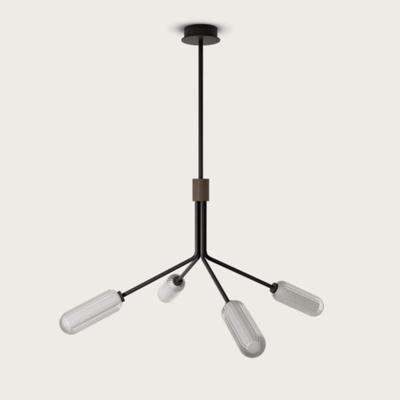 Подвесной светильник Aromas del Campo Люстра Lari 4L темно-коричневая кожа арт. 216016