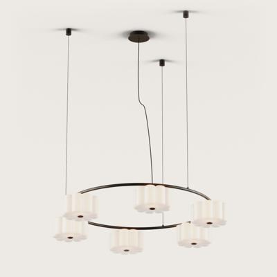 Подвесной светильник Aromas del Campo Люстра Flow 6L черный металл арт. 254043