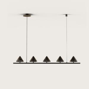 Подвесной светильник Aromas del Campo Подвесной светильник Anza 5L черный металл/черный мрамор арт. 254103