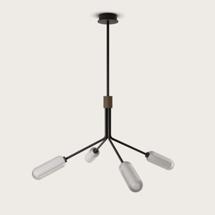 Подвесной светильник Aromas del Campo Люстра Lari 4L темно-коричневая кожа арт. 216016