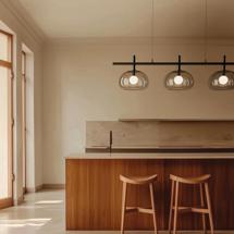 Подвесной светильник Aromas del Campo Люстра Cloud зелено-коричневое стекло/черный металл арт. 432111