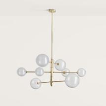 Подвесной светильник Aromas del Campo Люстра Atom 8L латунь - прозрачные плафоны арт. 057820