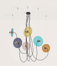 Подвесной светильник Aromas del Campo Люстра Fest 6L с разноцветными стеклянными дисками 1223 арт. 057818