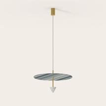 Подвесной светильник Aromas del Campo Подвесной светильник Vant золотой металл/белый мрамор/узорчатый диск Missoni синий 10063 60 см арт. 461505