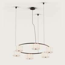 Подвесной светильник Aromas del Campo Люстра Flow 6L черный металл арт. 254043