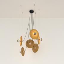 Подвесной светильник Aromas del Campo Люстра Fest 6L с янтарными стеклянными дисками 1223 арт. 459011