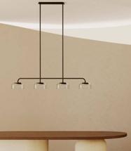 Подвесной светильник Aromas del Campo Подвесной светильник Ipon 4L черный металл, прозрачные плафоны арт. 182009