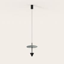 Подвесной светильник Aromas del Campo Подвесной светильник Vant черный металл/черный мрамор/узорчатый диск Missoni синий 10063 30 см арт. 480569