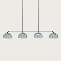 Подвесной светильник Aromas del Campo Подвесной светильник Ipon 4L черный металл / плафоны дымчато-синие арт. 469913