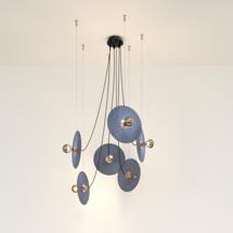 Подвесной светильник Aromas del Campo Люстра Fest 6L с темно-синими стеклянными дисками 1223 арт. 459019