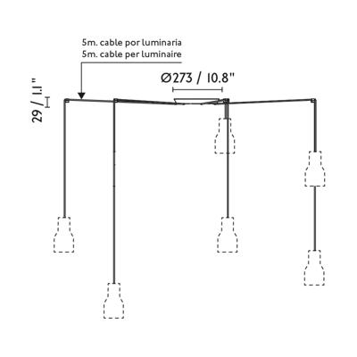 Подвесной светильник Faro Подвесной светильник Venice 5L 200 черного цвета арт. 163877