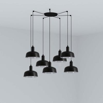 Подвесной светильник Faro Подвесной светильник TATAWIN с абажуром черный металл 7xE27 арт. 219509