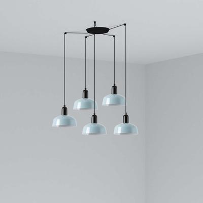 Подвесной светильник Faro Подвесной светильник TATAWIN с абажуром сине-серый металл 5xE27 арт. 219513