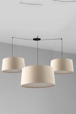 Подвесной светильник Faro SAMBA 700 Подвесной светильник черный с бежевыми абажурами 9xE27 арт. 220951