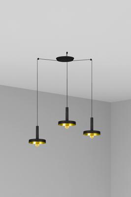 Подвесной светильник Faro Люстра Whizz 3L черная / золотая арт. 107734