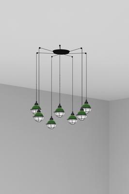 Подвесной светильник Faro Люстра Claire 7L зеленая арт. 107908
