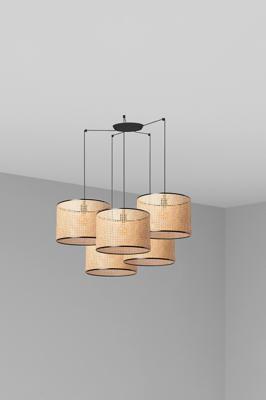 Подвесной светильник Faro Подвесной светильник Mambo черный/ротанг ø450 5L арт. 114402