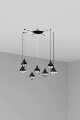 Подвесной светильник Faro Люстра Claire 7L черный арт. 107906