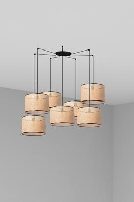 Подвесной светильник Faro Подвесной светильник Mambo черный/из ротанга ø450 7L арт. 114403