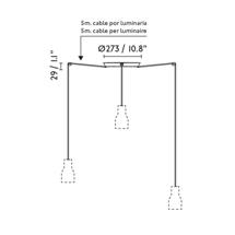 Подвесной светильник Faro Черный подвесной светильник Tatawin S 3L 1xE27 арт. 152502