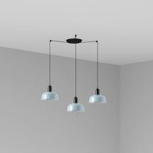 Подвесной светильник Faro Подвесной светильник TATAWIN с абажуром сине-серый металл 3xE27 арт. 219511