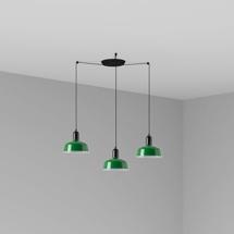Подвесной светильник Faro Подвесной светильник TATAWIN с абажуром зеленый металл 3xE27 арт. 219523