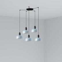 Подвесной светильник Faro Подвесной светильник TATAWIN с абажуром сине-серый металл 5xE27 арт. 219513