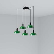 Подвесной светильник Faro Подвесной светильник TATAWIN с абажуром зеленый металл 5xE27 арт. 219525