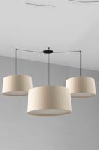 Подвесной светильник Faro SAMBA 700 Подвесной светильник черный с бежевыми абажурами 9xE27 арт. 220951