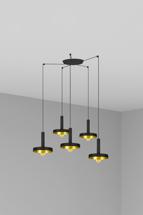Подвесной светильник Faro Люстра Whizz 5L черная / золотая арт. 107768