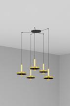 Подвесной светильник Faro Люстра Whizz 5L золотая / черная арт. 107770