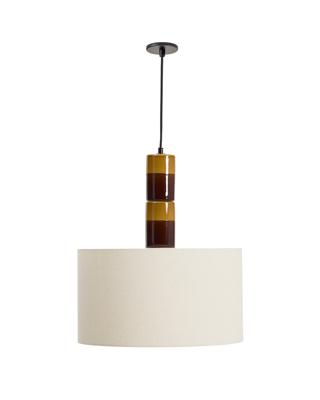 Подвесной светильник La Forma (ех Julia Grup) Подвесной светильник Mavran из коричневой керамики с хлопковым абажуром арт. 425221