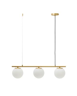 Подвесной светильник La Forma (ех Julia Grup) Люстра Brisia из металла в латунной отделке с 3 стеклянными плафонами Ø15 см арт. 445199