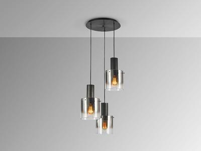 Подвесной светильник Schuller Люстра Venize 3L черный/дымчатый арт. 263302