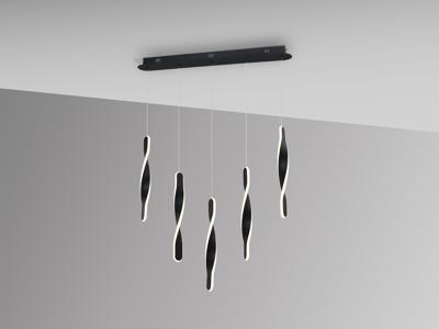 Подвесной светильник Schuller Линейный подвес Twist 5L черный арт. 250745