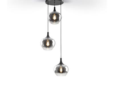 Подвесной светильник Schuller Люстра Opaz 3L черный/дымчатый арт. 215886