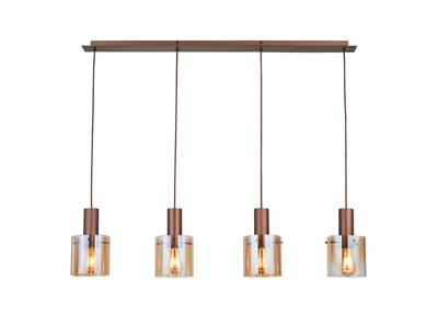 Подвесной светильник Schuller Venize Люстра 4L медный-янтарный арт. 421177