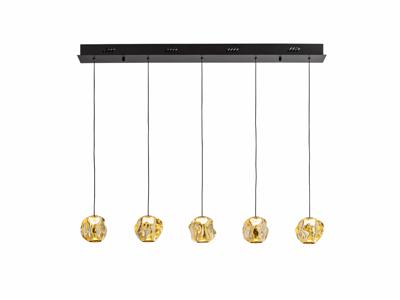 Подвесной светильник Schuller Люстра Zaria 5L черный/бронзовый/золотой DIM арт. 263378