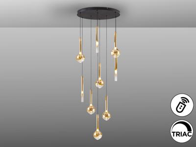 Подвесной светильник Schuller Essenza Люстра 9L - черный-золотой арт. 465789