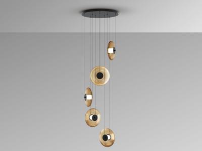 Подвесной светильник Schuller Diabolo Люстра 5L - черный-янтарный арт. 465783