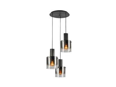 Подвесной светильник Schuller Люстра Venize 3L черный/дымчатый арт. 263302